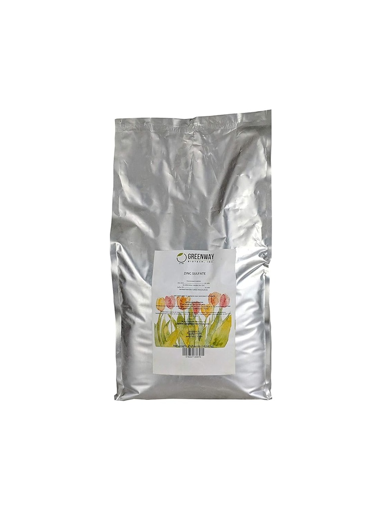 Greenway Biotech, Inc. Zinksulfaatpoeder 35,5% Monohydraat Plus 16,5% Zwavel - 25 Pond