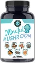 Angry Supplementen Mindful Paddestoelen Capsules - 7in1 Premium Health Shroom Blend van Maitake, Shiitake, Reishi, Turkije Tail, Cordyceps, Lions Mane en Chaga Paddenstoelen (60ct)