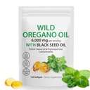 Olie van Oregano Softgels,Oregano Oil Capsules Biologische,2-in-1 6000mg Olie van Oregano met Black Seed Oil 200mg,Oregano Oil met Black Seed Oil Softgels,120 Softgel Capsules