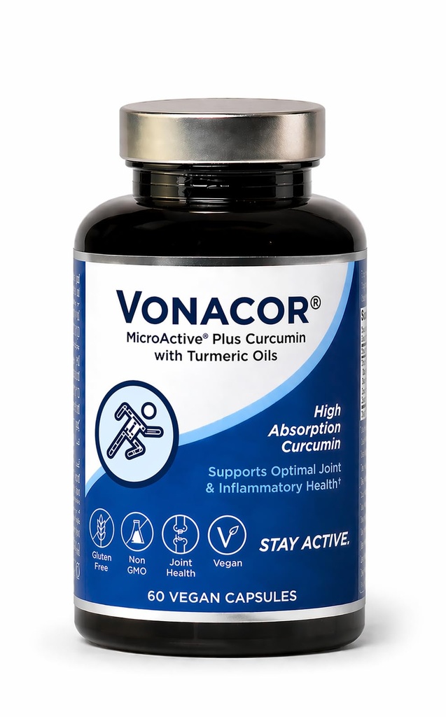 Curcumine microactive hautement absorbante avec extrait d'huile curcuma 500mg pour la santé articulaire optimale, végétalien, non-OGM, sans gluten, 60 gélules végétaliennes