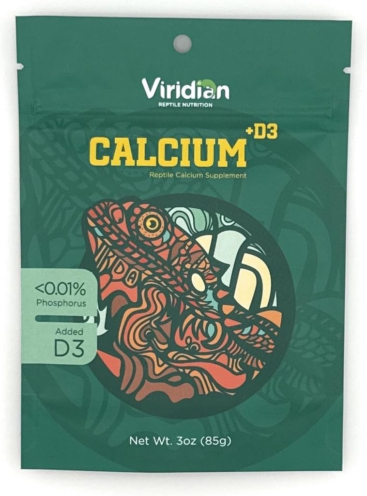 Reptile Viridien - Supplément Calcium Reptile avec D3 (3, Onces)