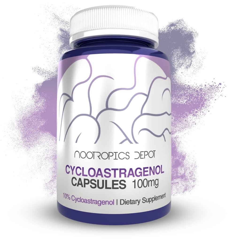 Nootropics Depot Cycloastragenol 10% Capsules $ 100mg $ 30 Comte $ Astragalus membranaceus $ Santé cellulaire, soutien immunitaire, longueurs Telomeres