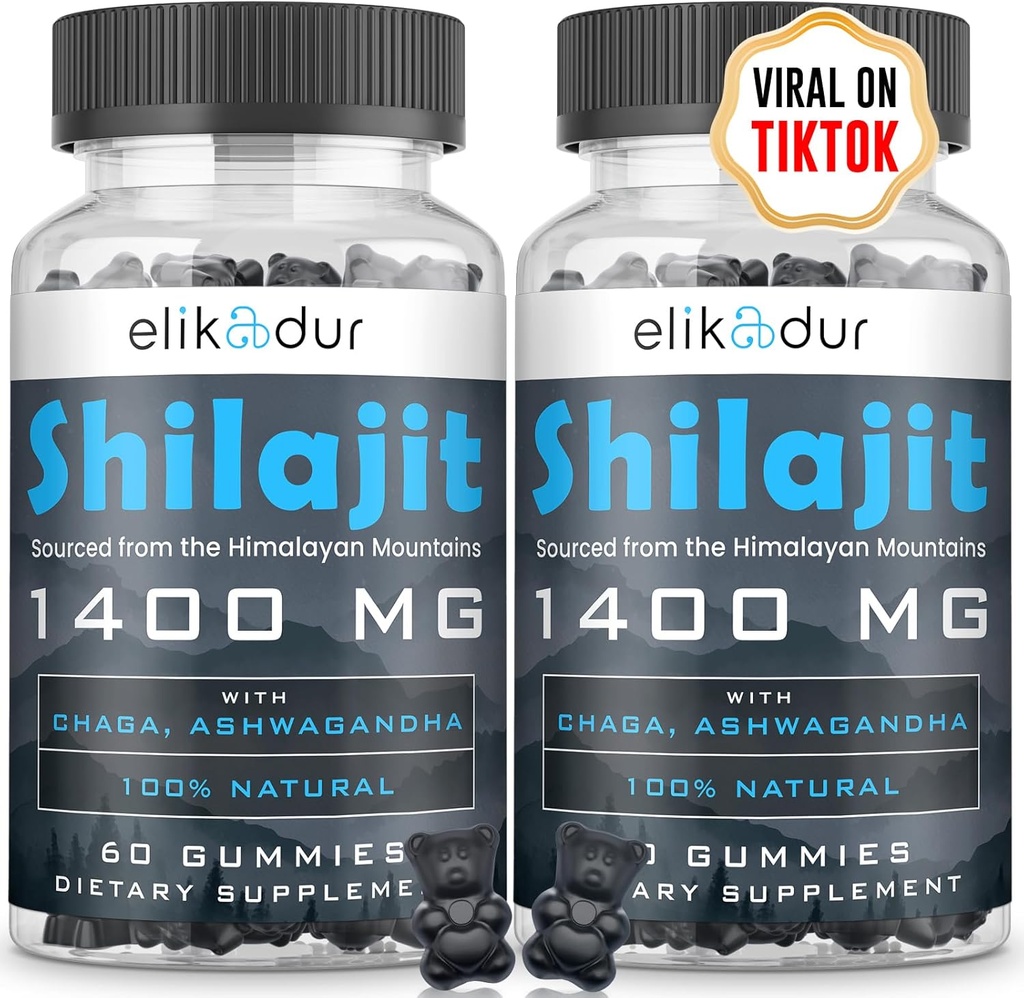 84.000 MG Biologische Shilajit Gummies met 85+ Trace Minerals, Fulvic Acid, Shilajit voor mannen & Women, Energy & Immune Support, High Potency Gold Grade, Sugar-Free, Vegan, 100% Natural 120 Gummies
