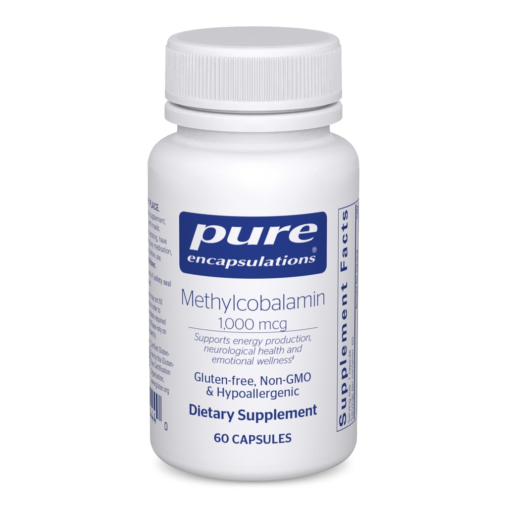 Pure Encapsulations Methylcobalamine 1.000 mcg - Vitamine B12 Supplement to Support Memory & Zenuwgezondheid - Premium Vitamine B12 Capsules - 60 Capsules