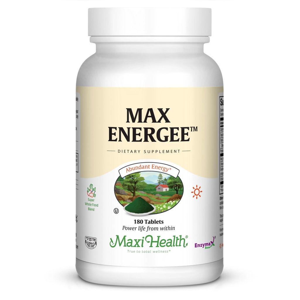 Maxi Health Max Energee - Booster d'énergie naturelle et d'endurance - 180 comprimés - Kosher