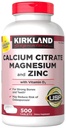 Kirkland Handtekening Calcium Citroen Magnesium en Zink, 500 tabletten