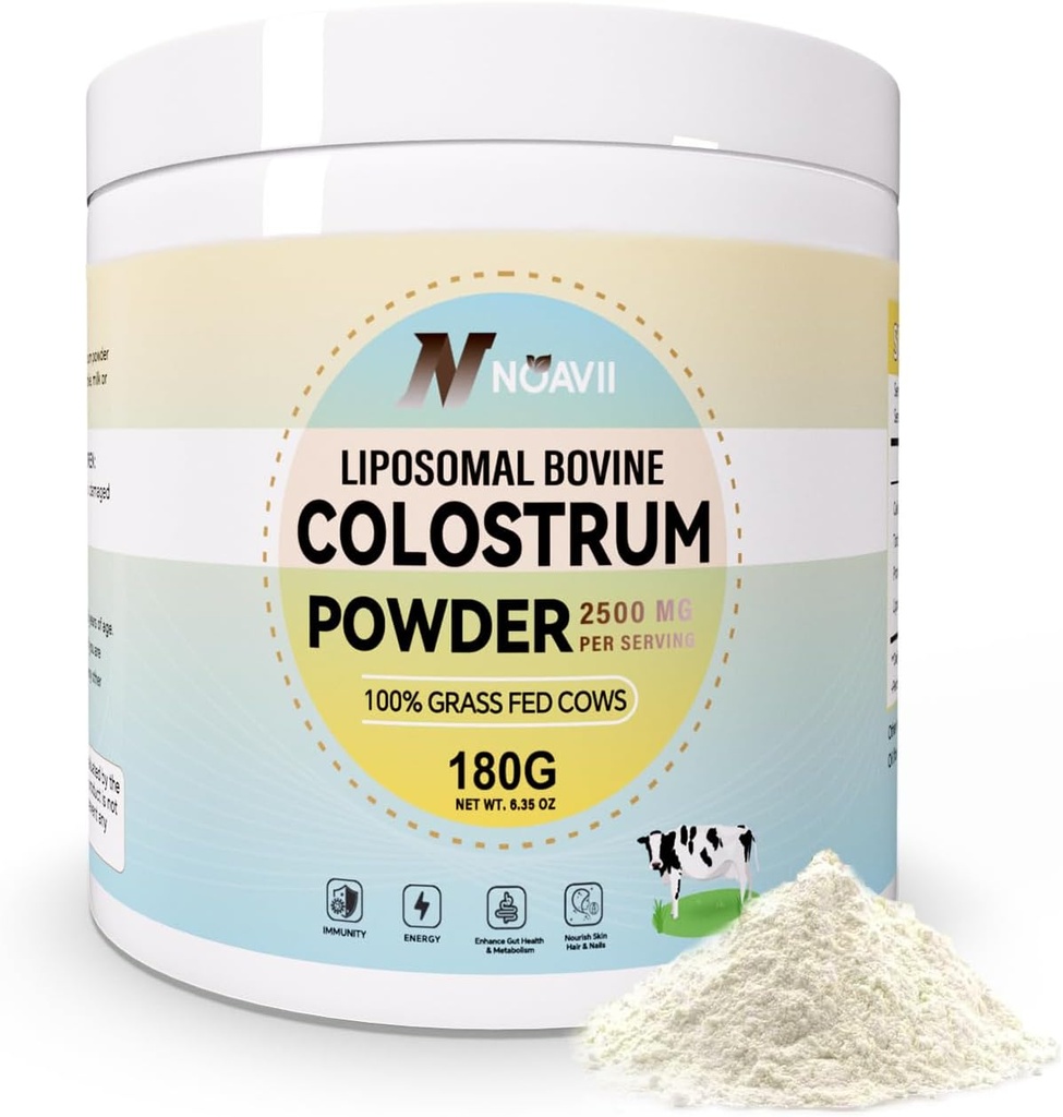 Liposomal Bovine Colostrum Powder - Pure Bovine Colostrum for Humans - Grass Fed Colostrum Supplement for Gut Support, Immune Health and Hair Growth-6.35 oz