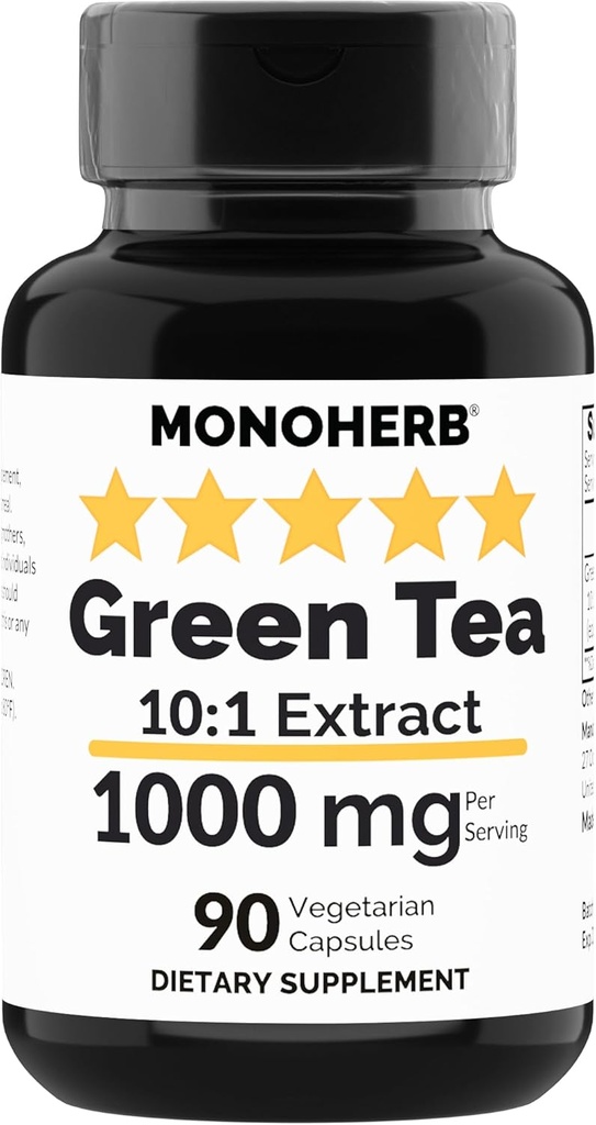 MONOHERB Green Tea Extract 1000 mg - 90 Vegetarische Capsules