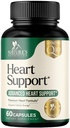 Hartsupplementen voor mannen en vrouwen 1650mg - Antioxidanten voor hartgezondheidsondersteuning met CoQ10, Hawthorn, Plant Sterol en meer vitaminen ter ondersteuning van stikstofoxide en energieproductie, niet-GMO - 60 capsules