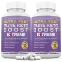 (2 Pack) Ultra Fast Pure Keto Boost Extreme Keto Pillen 1675MG Nieuwe en verbeterde formule bevat Apple Cider Vinegar Extra Virgin Olive Oil Powder Green Tea Leaf 120 Capsules