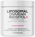 Codeage Liposomal Ovarian Inositol Powder - Myo-Inositol & D-Chiro-Inositol 40:1 Blend, Folate 5-MTHF, CoQ10, Granaatappel en wilde bosbessen - 2-maandvoorraad - gemengde Bessensmaak - Non-GMO, 60 porties