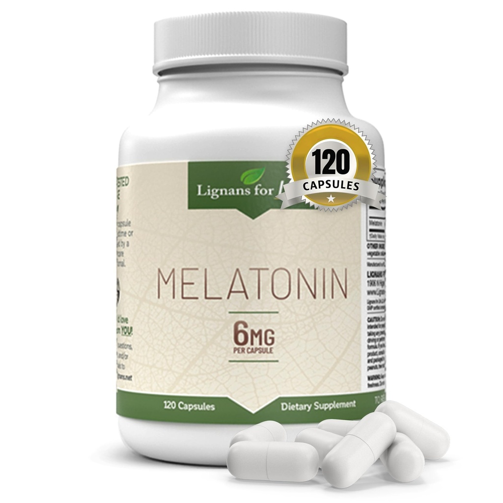 Lignans for Life Melatonine for Dogs & People, 6mg - 120 Capsules - Capsules - Pet Treats - Vitaminen voor de algehele gezondheid