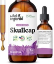 Teinture de crâne sauvage et biologique - Relaxation, bonne humeur, calme - Supplément d'herbe de crâne liquide - gouttes végétaliennes, sans sucre et sans alcool - 2 fl oz