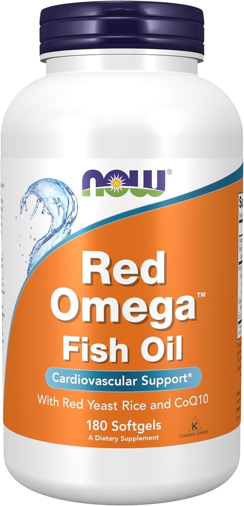 MAINTENANT compléments alimentaires, Omega rougeMC avec CoQ10 30 mg et Omega-3 huile de poisson, soutien cardiovasculaire*, 180 softgels