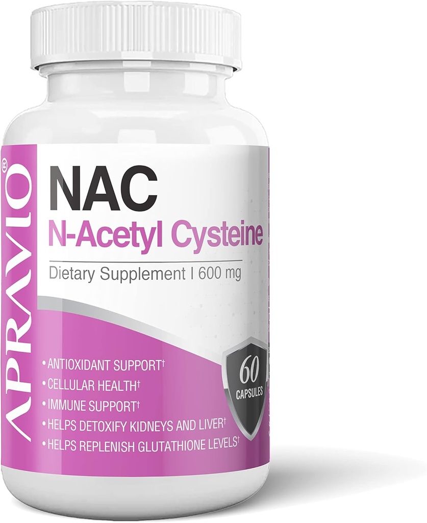NAC Supplement (N-Acetyl Cysteine) 600 mg, Antioxidant Support, Immune Support, Nier- en Levergezondheid, 60 capsules