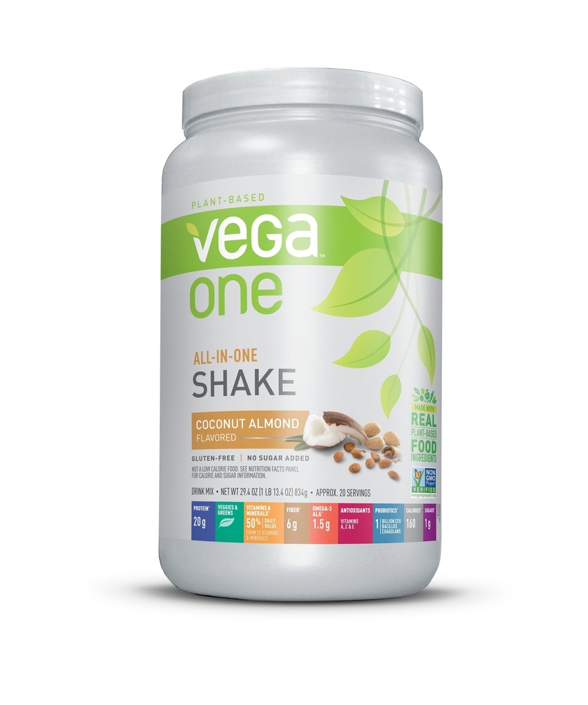 Vega One All-In-One Nutrition Shake Coconut Amandel (20 porties) - Plant Based Vegan Protein Powder, Non Dairy, Gluten Free, Non GMO, 29.4 Ounce (Pack of 1)