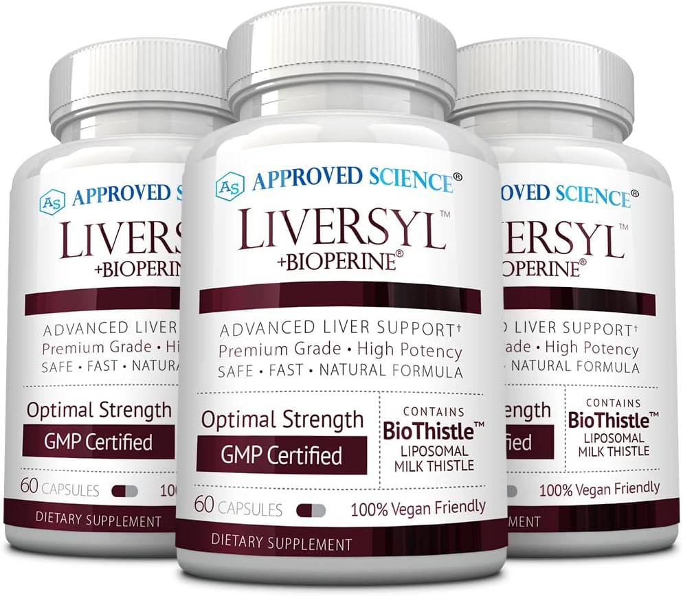 Goedgekeurde Science Liversyl - Ondersteuning Optimale leverfunctie - Reiniging en detox - Snel en effectief - Melkdistel, Artichoke Extract, en Bioperine - Vegan - 180 Tel - 3 maanden levering - Made in USA
