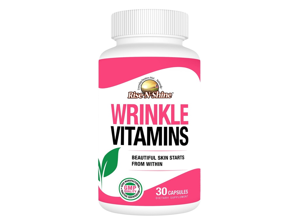 Rise-N-Shine Rimpel Vitaminen Huidsupplement Gezichtsmasker met Collageen, Resveratrol, Aloë Vera, Grape Seed en Meer 30 Tellen