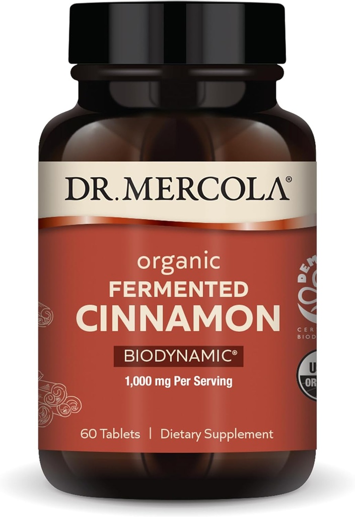 Dr. Mercola Biodynamisch Biologische Gefermenteerde Kaneel - Ondersteunt Metabole Gezondheid - Hoge-Flavonoïde Kaneel Extract - USDA Biologische, Niet-GMO, Glutenvrije & Sojavrije - 90 tabletten