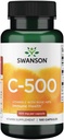 Swanson Vitamine C avec Rose HIPS Immuni System Support Skin Cardiovascular Health Antioxydant Supplément 500 mg 100 capsules