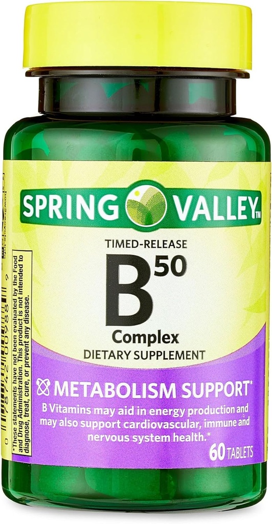 B-50 Complex Timed-Release Tablets Dieetsupplement, 60 Tellen