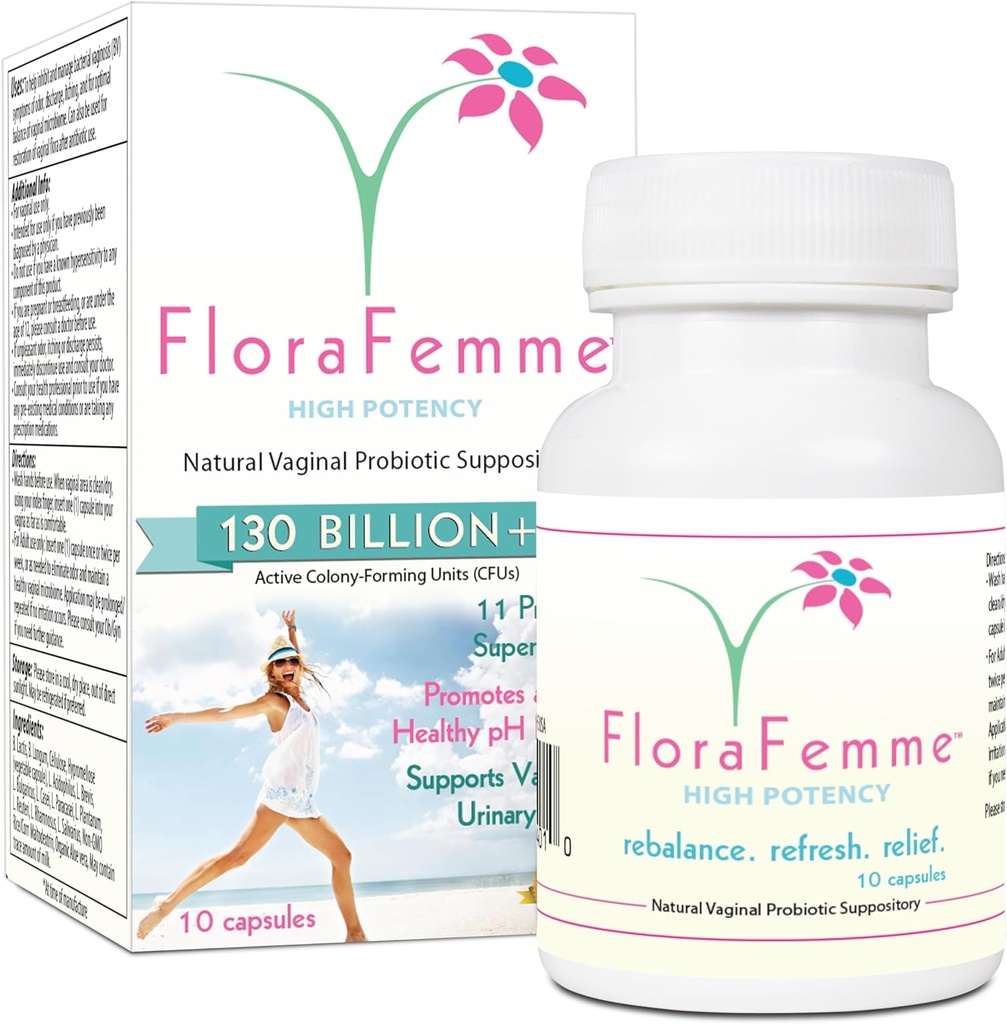 pH Probiotiques vaginaux Suppositoire - Soutient pH Balance de levure et de bactéries pour la fraîcheur féminine. Soutient la restauration de la flore vaginale saine et élimine l'odorat vaginal