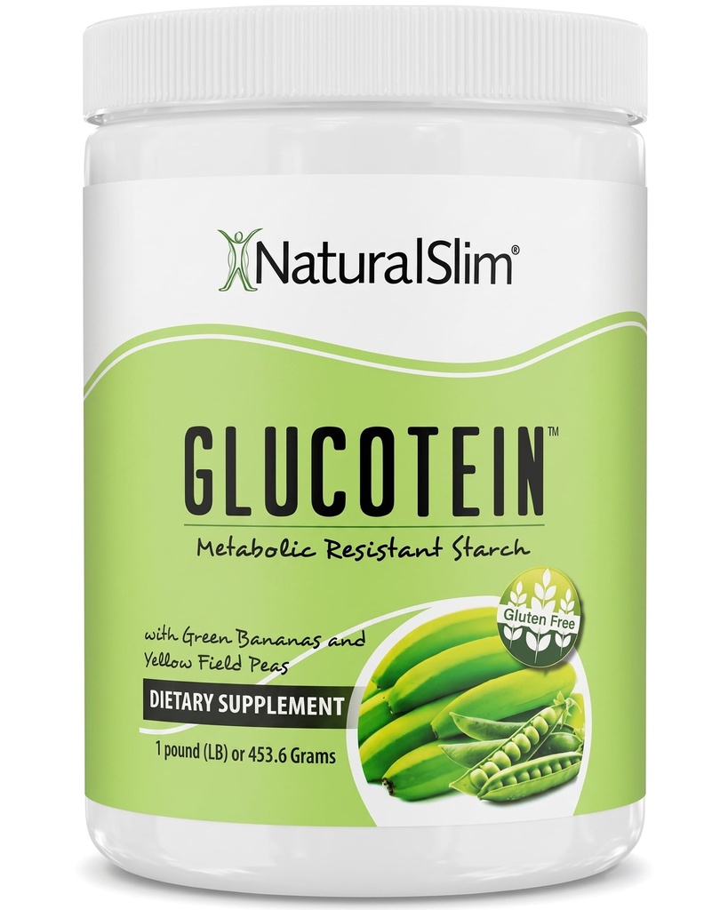 NaturalSlim Prebiotic Resistant Zetmeel Supplement met Green Banana Floer Biologische en Pea Zetmeel Blend Glucoteïne Poeder - Non-GMO en Glutenvrij - 16 Servers