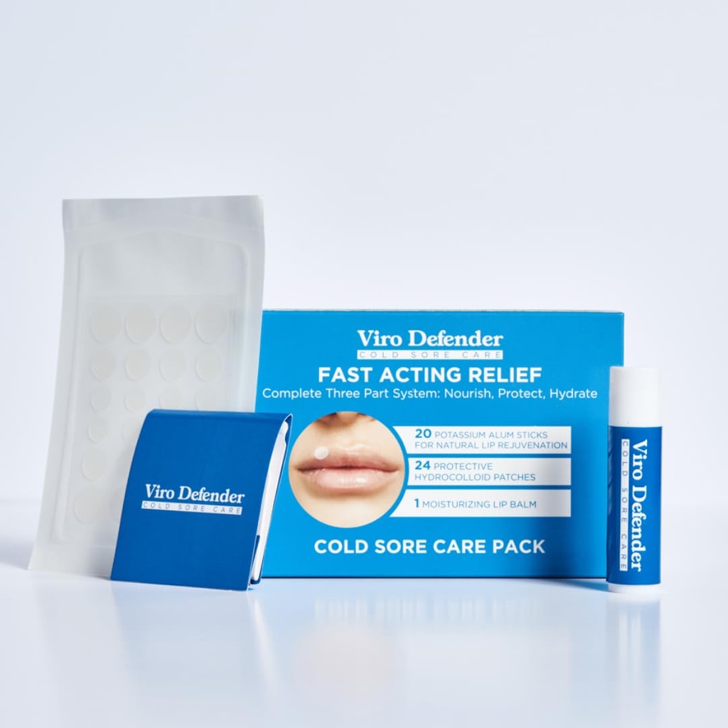 Hydrocolloïde & Alum Stone Cold Sore Care Pack is een eerste-van-zijn-Kind, Revolutionaire Drie-Part behandeling, combineren Hydrocolloïde Patches, Alum Stone, & Lip Balm om uw koude Sore kalmeren
