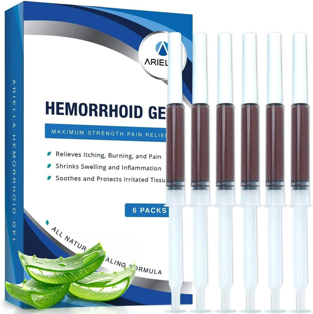 Aambeien behandeling Zetpil voor Vissen Ongemak: Natuur Aambeide Krimping Gel - Snel verzachtende helende helende jeukende brandende pijn verlichting (Aloe, Pack van 6)