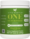 VitaHustle ONE Superfood Super Greens Powder with Prebiotics + Probiotics, Reduce Bloating, Detox, Gut Health, Spirulina, Chlorella, Digestieve Enzymes (Berry Flavor, 25 Servers)