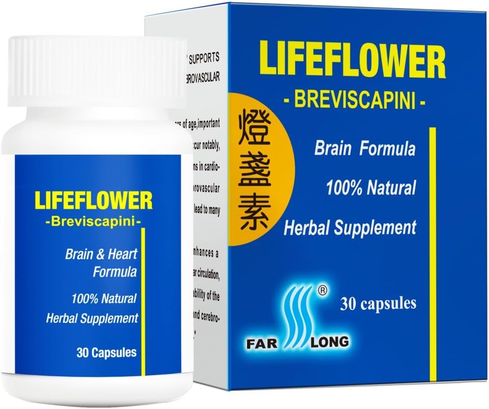 Lifeflower, 100% alle natuurlijke, jeugdige hersenen kruidensupplement, ondersteuning Cerebrovasculaire systeem, verbeteren geheugen, 30 capsules