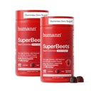 humanN SuperBeets Heart Gummies - Beet Gummy met Hart-Gezonde Energie Ondersteuning, Grape Seed Extract & Beetwortel Poeder, Suikervrij - Granaatappel Berry smaak, 120 Tel.