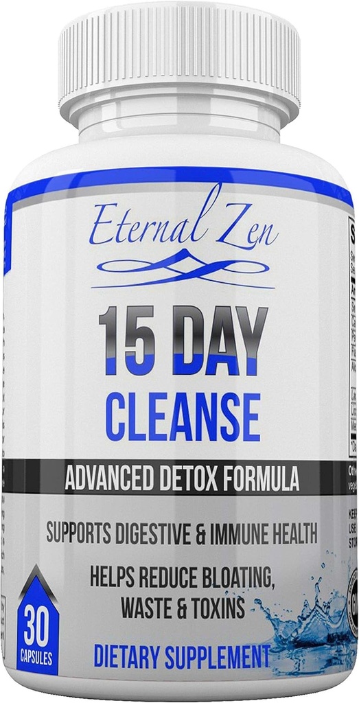 Eternal Zen 15 Day Colon Cleanser Detox met extra kracht kruiden, Senna is een snelle acting natuurlijke Laxative voor constipatie verlichting - hele lichaam reiniging - 30 Capsules