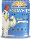 TradeKing 1 lb de poudre de protéines blanches d'oeufs par source de nutrition - 25 grammes de protéines, construire le muscle maigre, sans lait - crème de vanille