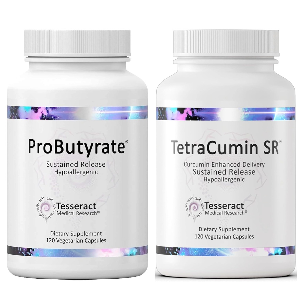 Tesseract Medical Research ProButyrate Gut Health Supplement, Butyric Acid Complex & TetraCumin SR Supplément de soutien conjoint, libération prolongée