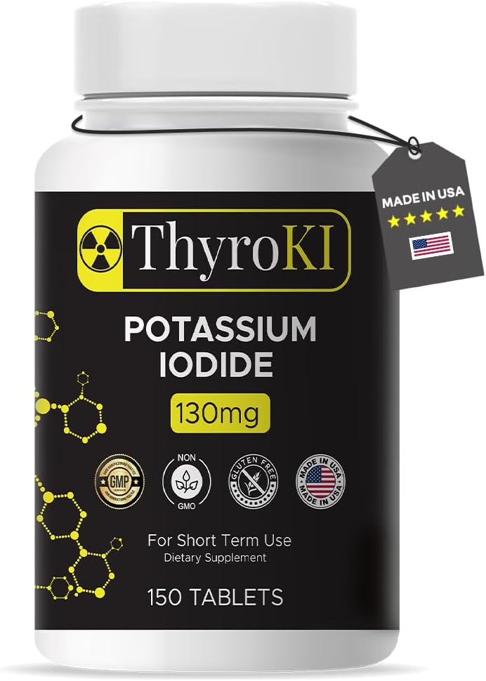 Comprimés d'iodure de potassium Premium 130 mg – Soutien thyroïdien et santé respiratoire – YODO Naciente KI Pills.