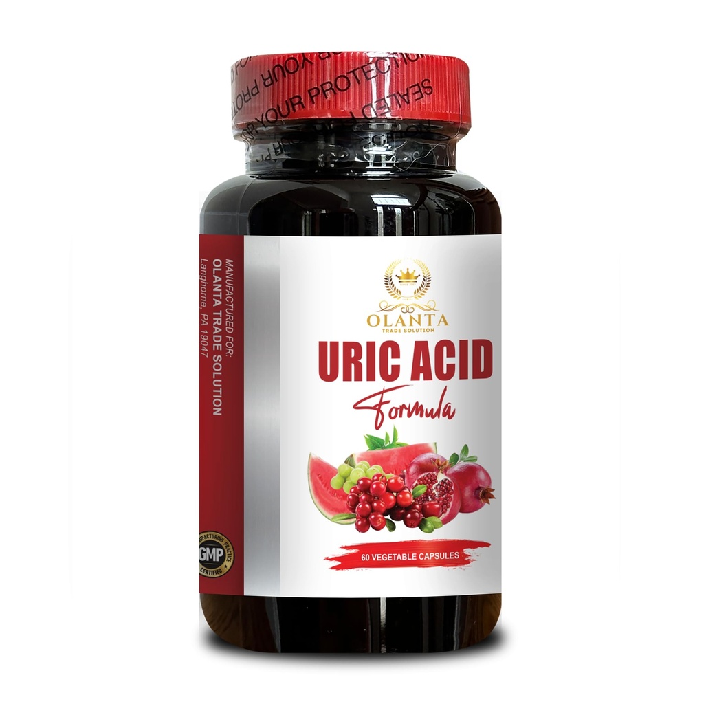 URIC Acid - Joint Comfort & Nierondersteuningsformule met Tart Cherry Extract, Melkdistel, Selderijzaad, Urinezuur Flush Supplement - 1 Fles 60 Capsules