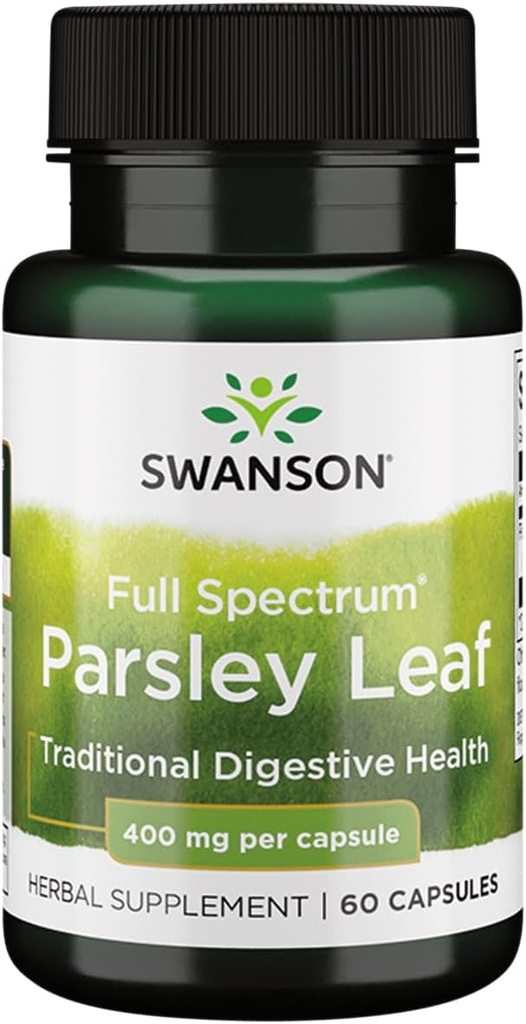 Swanson Full-Spectrum Peterselie Leaf Extract - Kruidensupplement Promoting Digestive Health - Natural Formula Supporting GI Tract Health - (60 Capsules, 400mg Elk)
