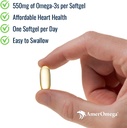 AmerOmega triglyceride Omega-3 Visolie voor hartgezondheidsondersteuning - Wild-Caught Alaska Walleye Pollock - Amerikaans-Zourced, American-Made - Non-GMO, Gluten-Free & Dairy-Free - 60 Softgels