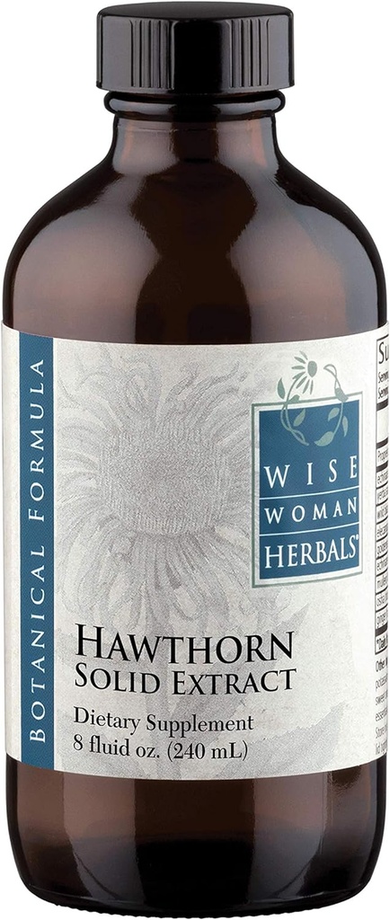 Wise Woman Kruiden Hawthorn Berry Solid Extract 4:1, Alcoholvrije extra sterkte, bevordert gezonde circulatie, antioxidant bescherming, Herbal Cardiovasculaire ondersteuning, 8 Fl Oz