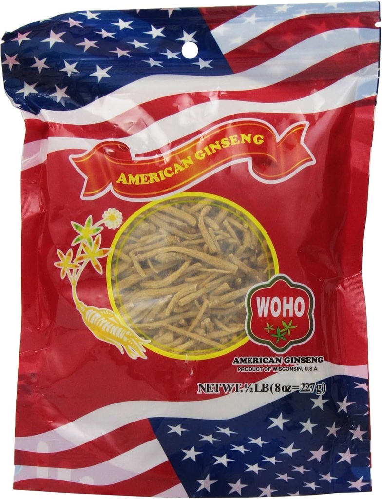 Woho #120,8 Amerikaanse Ginseng Large Prong Fiber 8oz. Zak