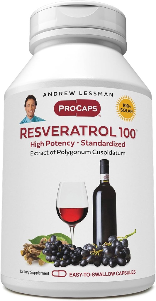 ANDREW MOINSMAN Resveratrol-100mg - 30 Capsules - Anti-oxydant bénéfique, naturellement apparent, sans alcool. Sans additifs