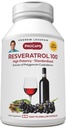 ANDREW LESSMAN Resveratrol-100mg - 30 Capsules - Red Wine's Beneficial, Uiteraard Occuring Anti-oxidant, Zonder Alcohol. Toevoegingsmiddel vrij