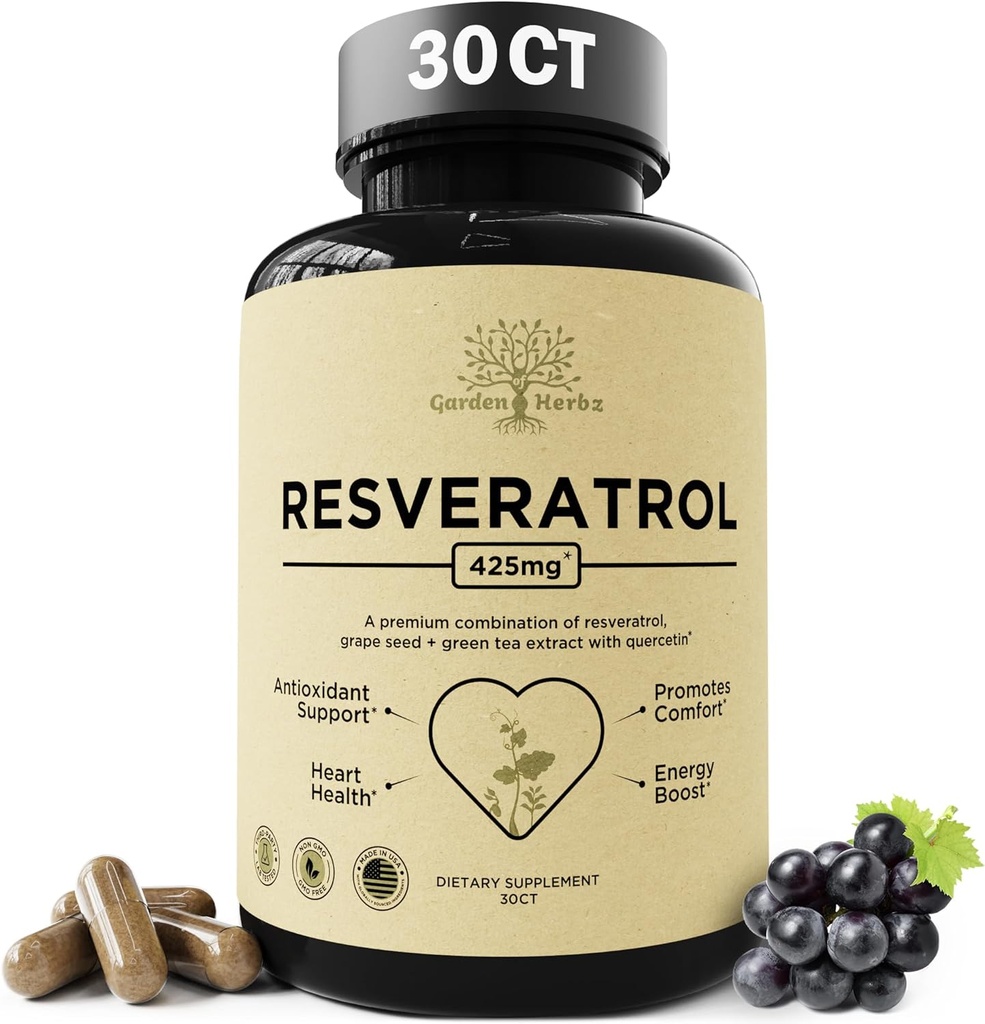 Quercetin & Resveratrol Supplement with Grape Seed 