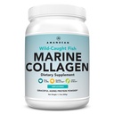Poudre de Peptides de Collagène Marine d'AMANDEAN. Double hydrolysé pour une absorption accrue. Supplément de collagène de poisson sauvage. Protéines de collagène de type 1 et 3. 18 acides aminés pour la peau, les cheveux, les ongles.