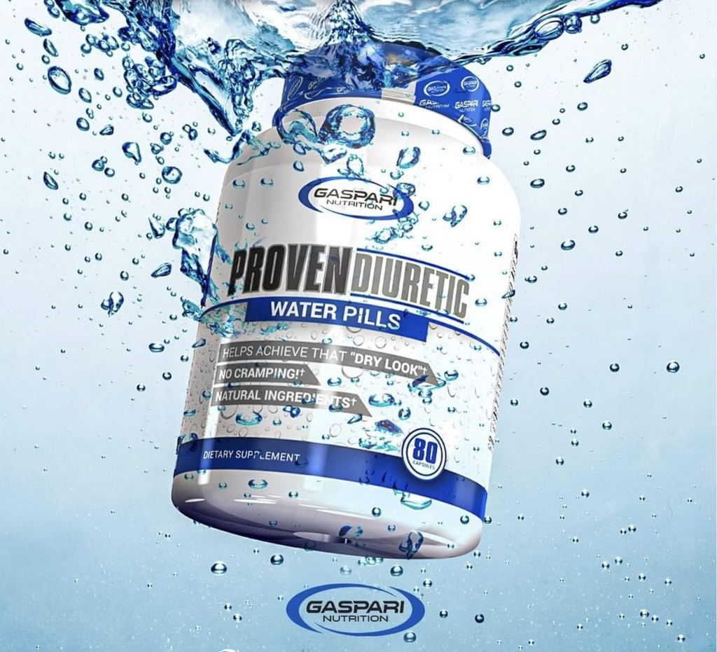 Gaspari Nutrition Proven Diuretic, Professional Bodybuilding Supplement, Sheds Water Fast, Geeft de droge look, natuurlijke ingrediënten, Geen Cramping (80 capsules)