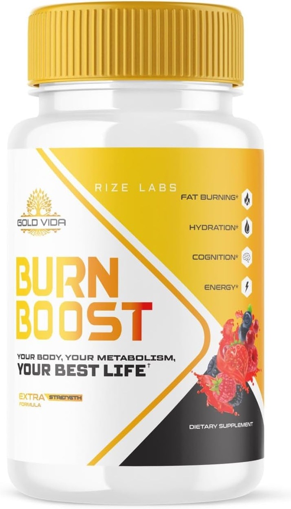 rize labs Gold Vida Burn Boost gewichtsverlies supplement, capsules voor totale lichaamswelzijn en een gezonde levensstijl, pillen voor Leaner Physique (60 capsules)