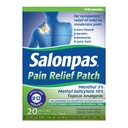Salonpas Pain Relief Patch, 20 Count (pack of 1), Tot 12 uur tijdelijke verlichting van milde tot matige pijn, rugpijn, pijnlijke spieren, verstuikingen, blauwe plekken