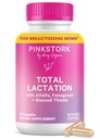 Pink Stork Total Borstvoeding Supplement voor Breast Milk Supply, Biologische Fenegriek en Alfalfa ter ondersteuning van borstvoeding, Melkstroom, en productie, Postpartum Essentials - 60 Capsules