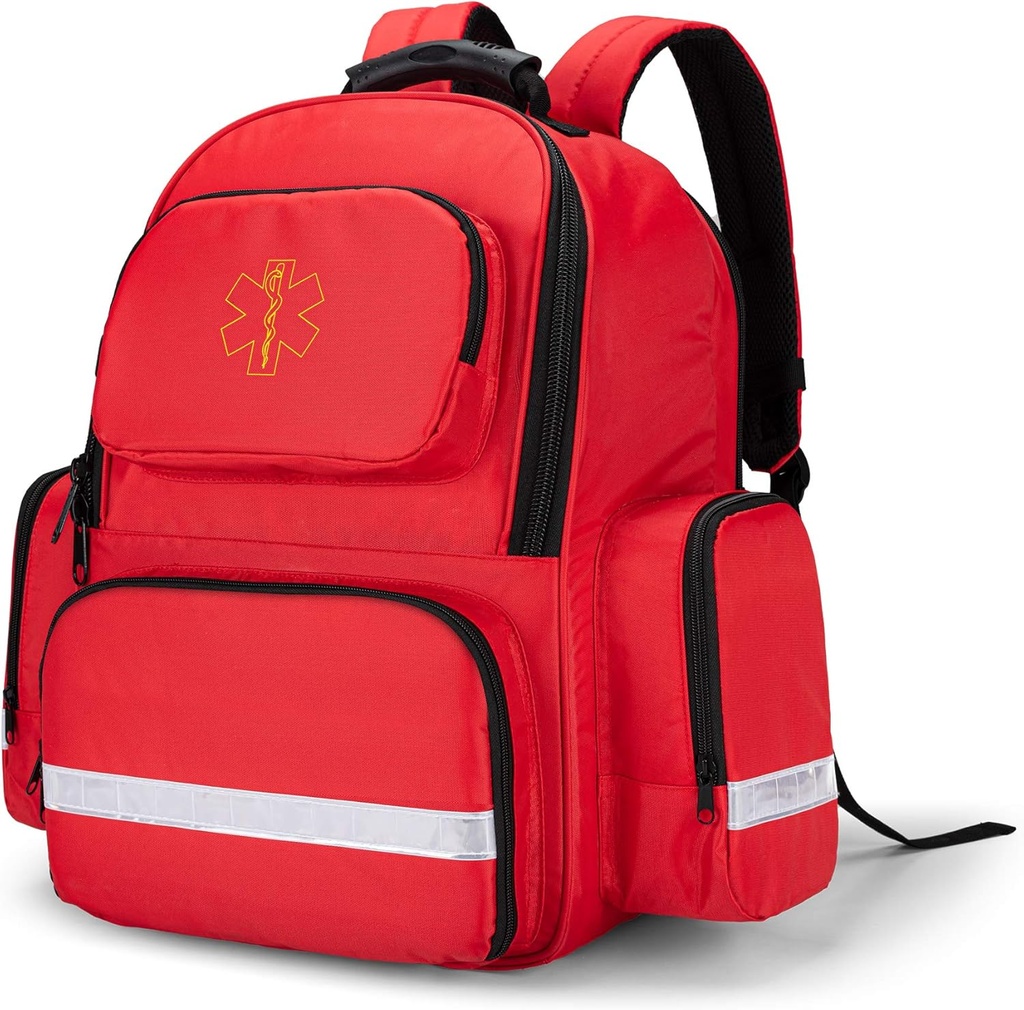 Trunab First Responder Bag Trauma Rugzak Lege, medische noodkits opslag Jump Bag Pack voor EMT, EMS, politie, brandweer, veiligheidsagenten - Gepatenteerde ontwerp rood
